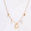 Chain necklace with metal charms of stainless steel and 24K Gold plating