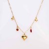 Chain necklace with metal charms of stainless steel and 24K Gold plating