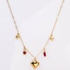 Chain necklace with metal charms of stainless steel and 24K Gold plating