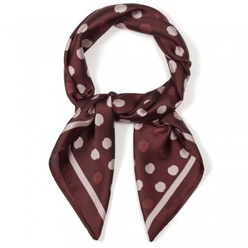 Retro Scarf with Polka Dots Pattern | Bordeaux