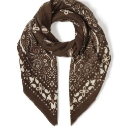 Μεγάλο Ethnic Φουλάρι με Paisley Σχέδιο | Coffee Brown Μεγάλο Ethnic Φουλάρι με Paisley Σχέδιο 110εκ. x 110εκ.