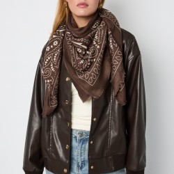 Μεγάλο Ethnic Φουλάρι με Paisley Σχέδιο | Coffee Brown Μεγάλο Ethnic Φουλάρι με Paisley Σχέδιο 110εκ. x 110εκ.