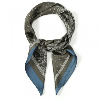 Φουλάρι Imitation Silk με Paisley Σχέδιο | Army Green Φουλάρι Imitation Silk με Paisley Σχέδιο | Army Green