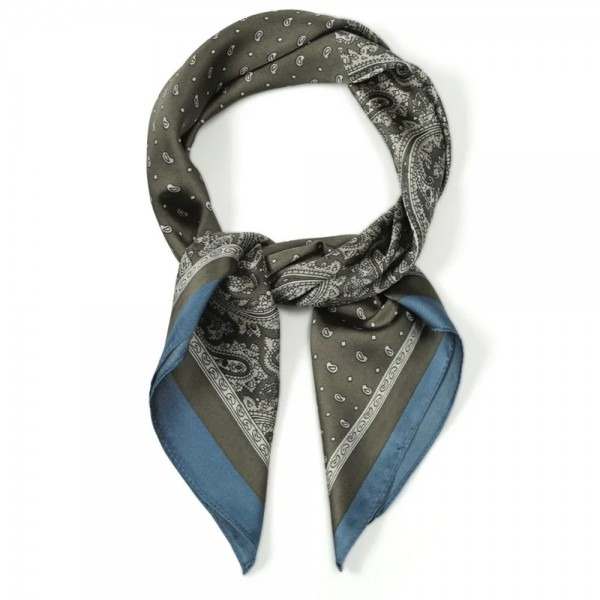Φουλάρι Imitation Silk με Paisley Σχέδιο | Army Green Φουλάρι Imitation Silk με Paisley Σχέδιο | Army Green