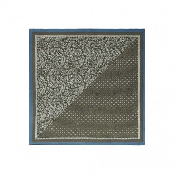 Φουλάρι Imitation Silk με Paisley Σχέδιο | Army Green Φουλάρι Imitation Silk με Paisley Σχέδιο | Army Green