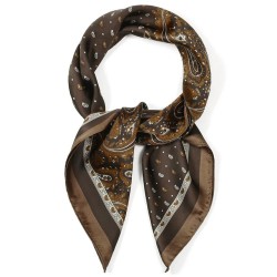 Φουλάρι Imitation Silk με Paisley Σχέδιο | Brown Φουλάρι Imitation Silk με Paisley Σχέδιο | Brown