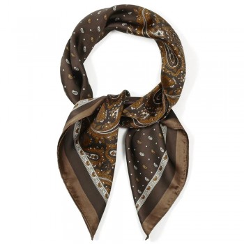 Φουλάρι Imitation Silk με Paisley Σχέδιο | Brown