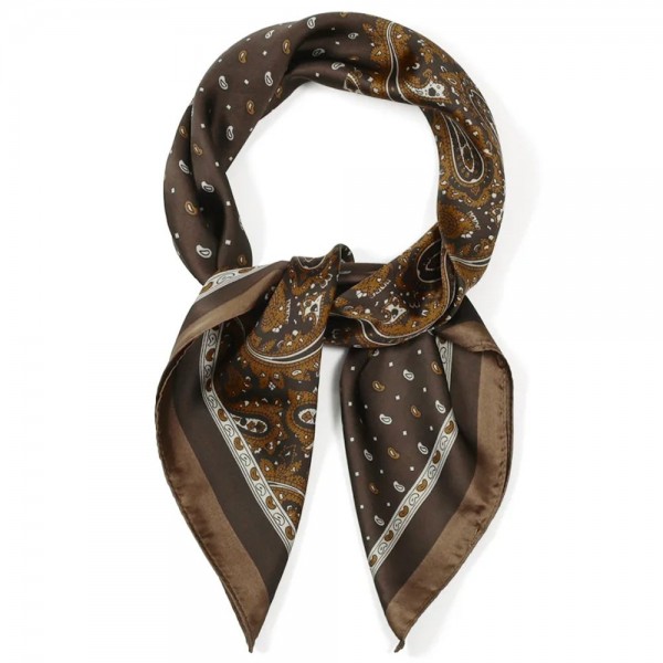 Φουλάρι Imitation Silk με Paisley Σχέδιο | Brown Φουλάρι Imitation Silk με Paisley Σχέδιο | Brown
