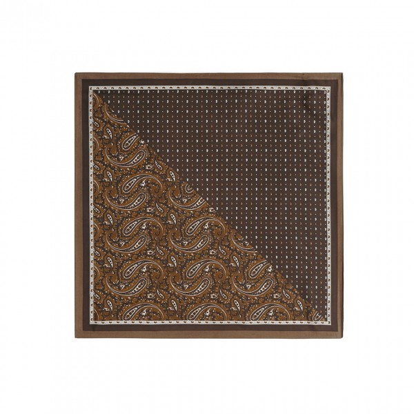 Φουλάρι Imitation Silk με Paisley Σχέδιο | Brown Φουλάρι Imitation Silk με Paisley Σχέδιο | Brown