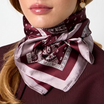 Φουλάρι Imitation Silk με Paisley Σχέδιο | Crimson