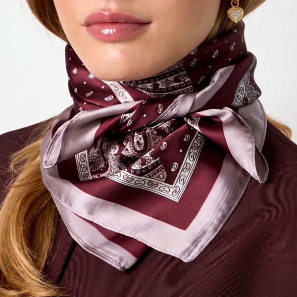 Φουλάρι Imitation Silk με Paisley Σχέδιο | Crimson