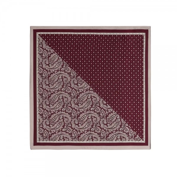 Φουλάρι Imitation Silk με Paisley Σχέδιο | Crimson