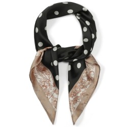 Φουλάρι Imitation Silk με Πουά Σχέδιο | Dark Brown Φουλάρι Imitation Silk με Πουά Σχέδιο | Dark Brown