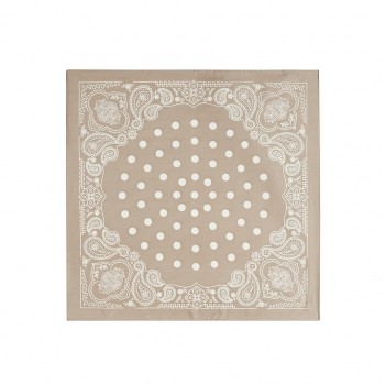 Retro Φουλάρι Bandana με Paisley & Πουά Σχέδιο | Beige Retro Φουλάρι Bandana με Paisley & Πουά Σχέδιο | Beige