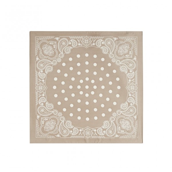 Retro Φουλάρι Bandana με Paisley & Πουά Σχέδιο | Beige Retro Φουλάρι Bandana με Paisley και Πουά Σχέδιο 70εκ. x 70εκ.