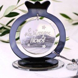 Επιτραπέζιο Γούρι Ρόδι για τον Νονό Χειροποίητο επιτραπέζιο προσωποποιημένο γούρι Ρόδι για τον Νονό