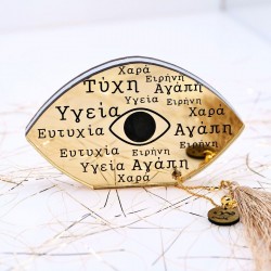 2027 Evil Eye Lucky Charm with Wishes Handmade tabletop Evil Eye lucky charm made of plexiglass