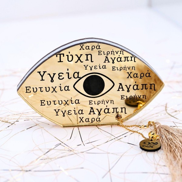 2027 Evil Eye Lucky Charm with Wishes Handmade tabletop Evil Eye lucky charm made of plexiglass