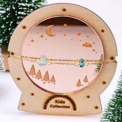 Παιδικό Βραχιόλι από Ανοξείδωτο Ατσάλι με επίχρυση επιμετάλλωση, Μάτι και Καρδιά 