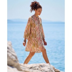 Κοντό καφτάνι KOKKOSAMMOU Antiparos Κοντό καφτάνι Boho KOKKOSAMMOU Antiparos από 100% βισκόζη