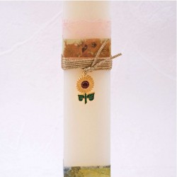 Set of 2 Handmade Easter Candles for Women with Enamelled Flower Set of 2 Handmade Easter Candles for Women with Enamelled Flower
