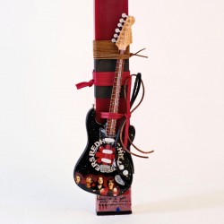 Rock Style Easter Candle with Metal Guitar | Red Hot Chili Peppers Easter candle with Red Hot Chili Peppers electric guitar for boys and men