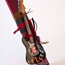 Rock Style Easter Candle with Metal Guitar | Red Hot Chili Peppers Easter candle with Red Hot Chili Peppers electric guitar for boys and men