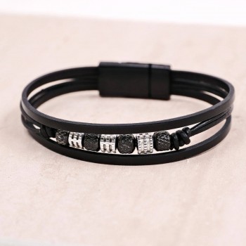 Ανδρικό Βραχιόλι | Stainless Steel & Metal Beads