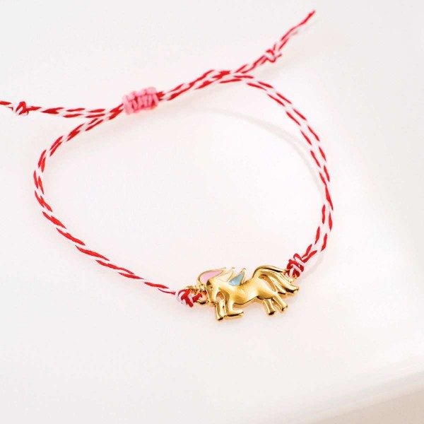 Martaki Bracelet for Girls with 24K Unicorn| Handmade Martaki Bracelet for Girls with 24K Gold-plated Unicorn and Enamel
