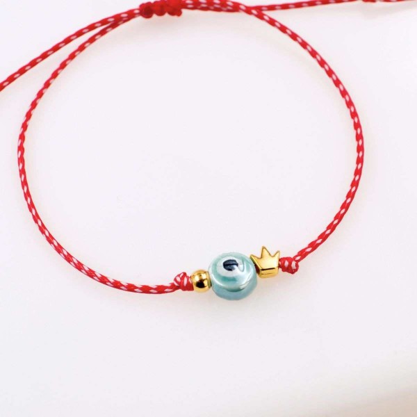 Women’s Martaki Bracelet with Ceramic Evil Eye Women’s Martaki Bracelet with Ceramic Evil Eye and Crown