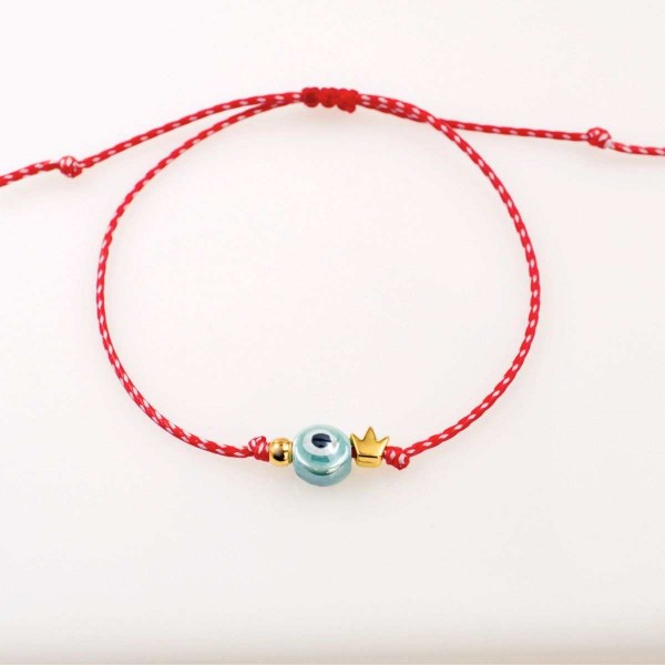 Women’s Martaki Bracelet with Ceramic Evil Eye Women’s Martaki Bracelet with Ceramic Evil Eye and Crown
