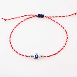Unisex Martaki Bracelet with Evil Eye | Handmade Unisex Martaki Bracelet with silver-plated Evil Eye | Handmade