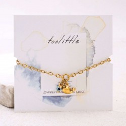 Stainless Steel Jewelry: Επίχρυσο Βραχιόλι - Μεταλλική Φάλαινα & Ματάκι Επίχρυσο βραχιόλι αλυσίδα από ανοξείδωτο ατσάλι με μεταλλική φάλαινα και ματάκι