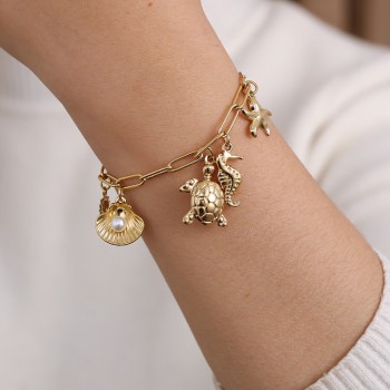 Sea Life Jewelry: Βραχιόλι Ανοξείδωτο Ατσάλι με Charms Sea Life Jewelry: Βραχιόλι Ανοξείδωτο Ατσάλι με Charms