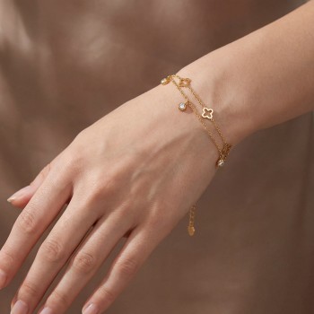 Stainless Steel Jewelry: Βραχιόλι Αλυσίδα Cross & Zircon