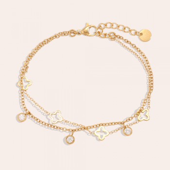 Stainless Steel Jewelry: Βραχιόλι Αλυσίδα Cross & Zircon Stainless Steel Jewelry: Βραχιόλι Αλυσίδα Cross & Zircon