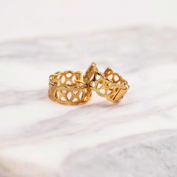 Gold-Plated Hoop Earrings made of Brass Hoop earrings made of Brass in gold plating