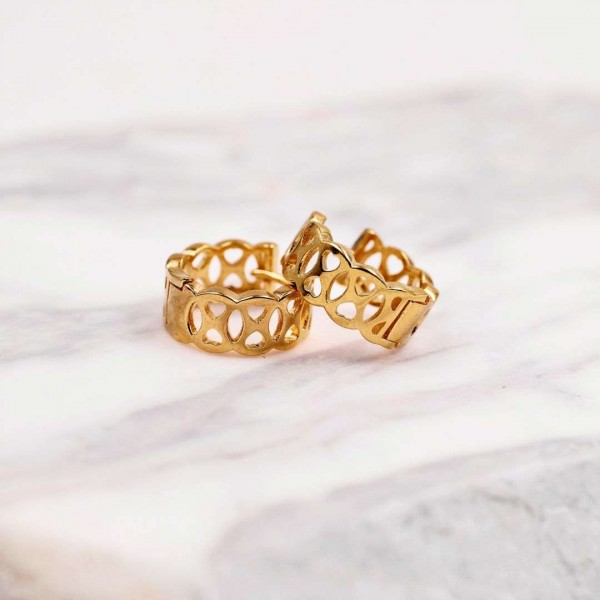 Gold-Plated Hoop Earrings made of Brass Hoop earrings made of Brass in gold plating