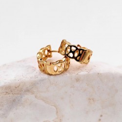 Gold-Plated Hoop Earrings made of Brass Hoop earrings made of Brass in gold plating