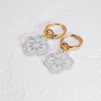 Σκουλαρίκια Κρίκοι Plexiglass Flower 