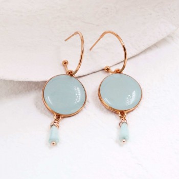 Enamel Jewelry: Σκουλαρίκια Κρίκοι σε Ροζ Χρυσό