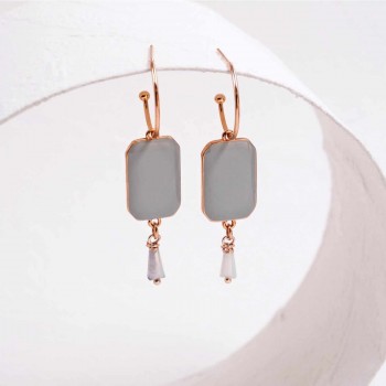 Enamel Jewelry: Σκουλαρίκια Κρίκοι σε Ροζ Χρυσό