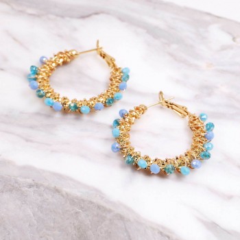 Σκουλαρίκια Κρίκοι Ανοξείδωτο Ατσάλι | Crystal Beads Σκουλαρίκια Κρίκοι Ανοξείδωτο Ατσάλι | Crystal Beads