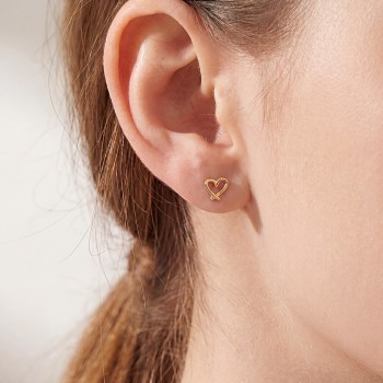 Stainless Steel Jewelry: Καρφωτά Σκουλαρίκια Doodle Heart Stainless Steel Jewelry: Καρφωτά Σκουλαρίκια Doodle Heart