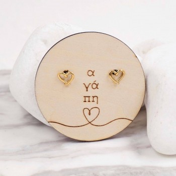 Stainless Steel Jewelry: Καρφωτά Σκουλαρίκια Doodle Heart
