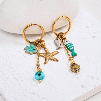 Stainless Steel Hoops | Σκουλαρίκια Sea Life