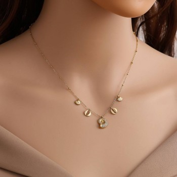 Stainless Steel Jewelry: Κολιέ με Κοχύλια & Στρας Stainless Steel Jewelry: Κολιέ με Κοχύλια & Στρας