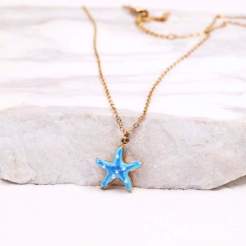 Stainless Steel Jewelry: Κολιέ Pearl Starfish Stainless Steel Jewelry: Κολιέ Pearl Starfish