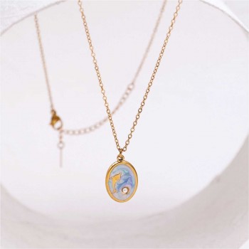Stainless Steel Jewelry: Κολιέ Mother of Pearl| Dolphin Stainless Steel Jewelry: Κολιέ Mother of Pearl| Dolphin