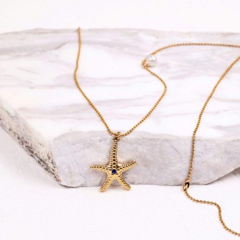 Stainless Steel Jewelry: Μακρύ Κολιέ Αστερίας
